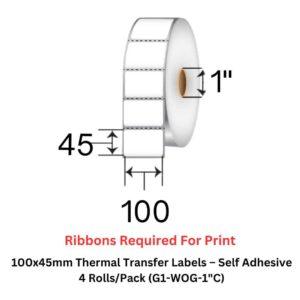 Thermal Transfer Label 100X45 -Self-Adhesive-–-4-Rolls-Pack-G1-WOG-1"C