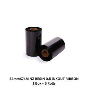 Resin Ribbon 84X74 RESIN 0.5 INKOUT 1 Box = 5 Roll